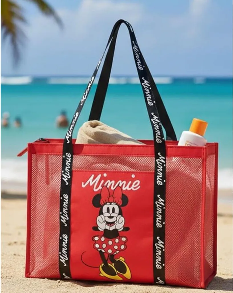 Sac de plage Minnie Disney en mesh souple anti-sable pour les enfants