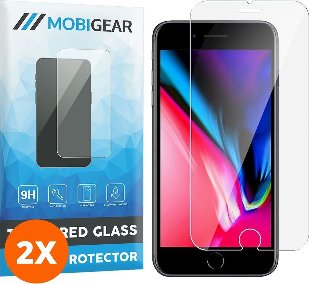 Mobigear iPhone 7 Plus Panzerglas Gehärtetes Glas Displayschutz - Hüllenfreundlich (2er Pack)