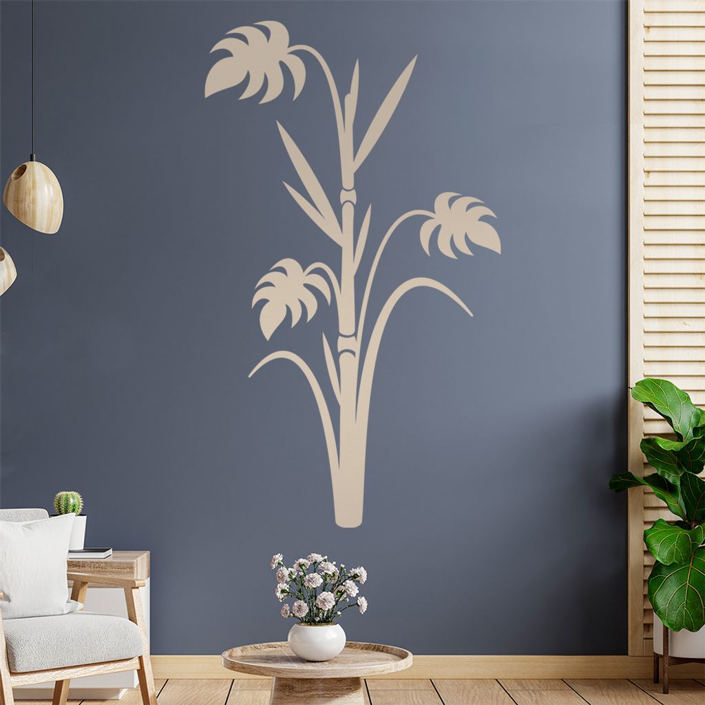 Bambus - Pflanze - Dekoration Wandtattoo in 6 Größen - Wandaufkleber Wall Sticker - Dekoration, Küche, Wohnzimmer, Schlafzimmer, Badezimmer
