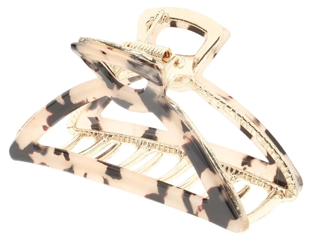 Barrette en marbre effet précieux or pour des coiffures glamour