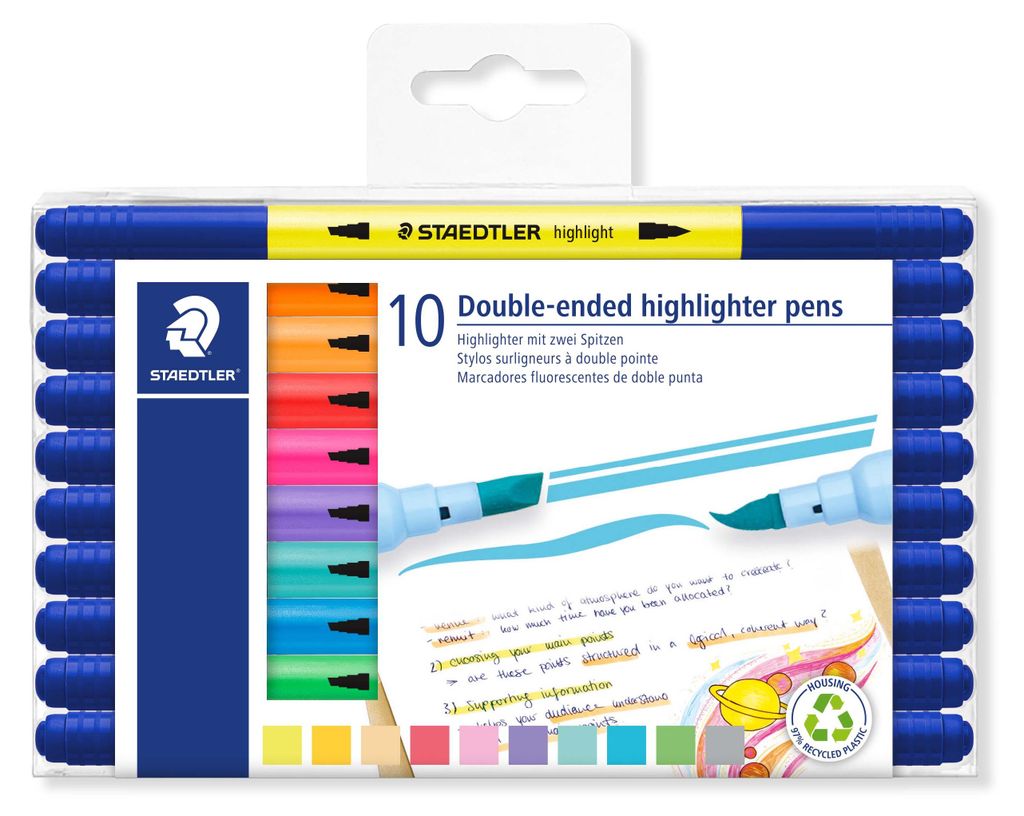 STAEDTLER® 3620 TB10 Evidenziatore a doppia punta, 10 pezzi Immagine del prodotto 
