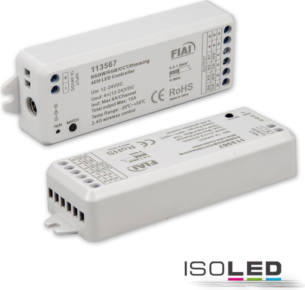 ISOLED Sys-Pro Funk Mesh PWM-Dimmer, 1-4 Kanal, 12-24V DC 4x3A