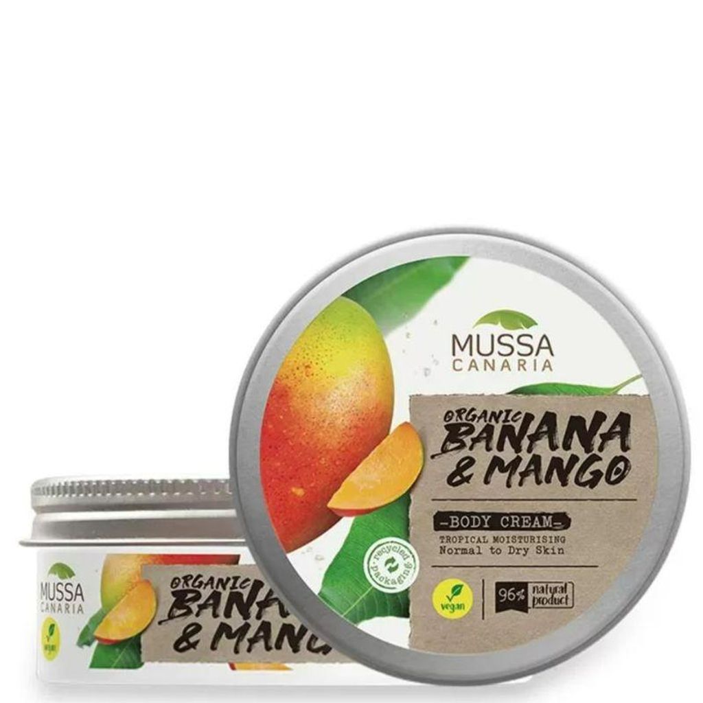 Organic Banana Mango Body Cream Mussa Canaria 250ml. Masło Zdjęcie produktu 