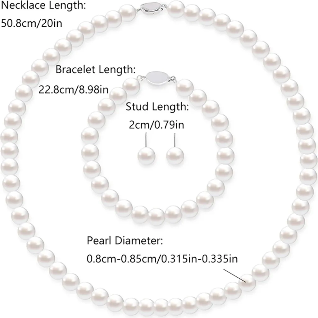 Ensemble bijoux perles argent 925 rose anti-allergie collier bracelet