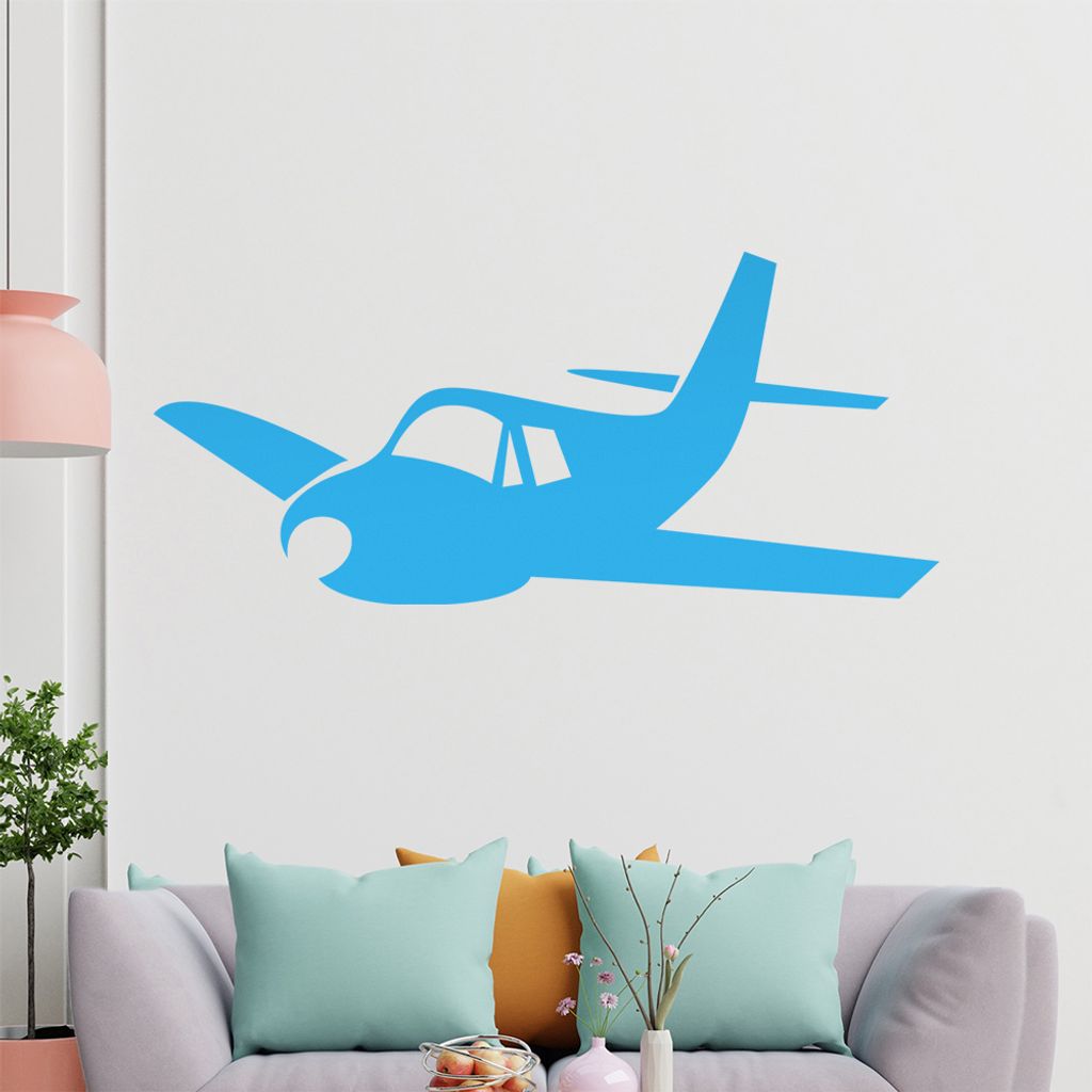 KIWISTAR Propellerflugzeug - Fliegen Flugzeug Wandtattoo in 6 Größen - Wandaufkleber Wall Sticker - Dekoration, Küche, Wohnzimmer, Schlafzimmer,...