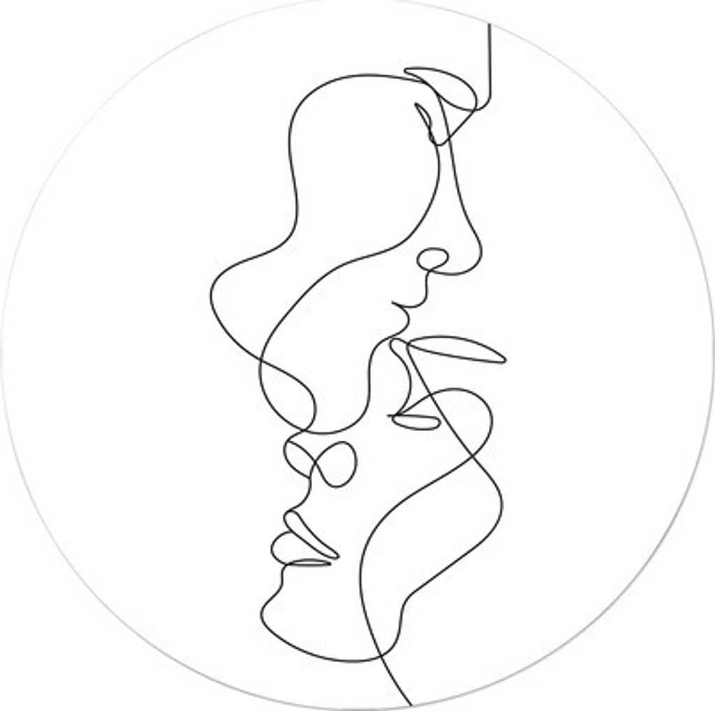 Glasbild Face Lines III Ø 20 cm
