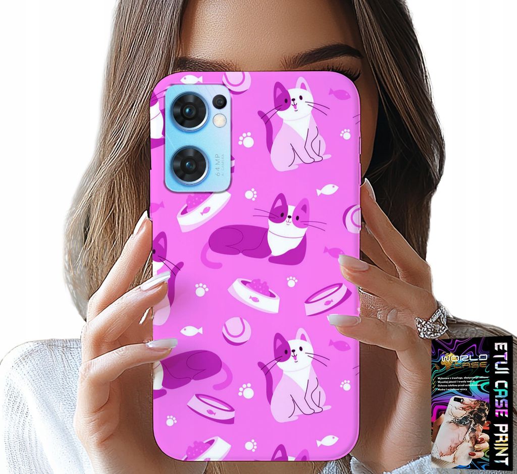 Hülle für Oppo Reno7 5G - "Liebe Katze", Design mit Katzenmotiven