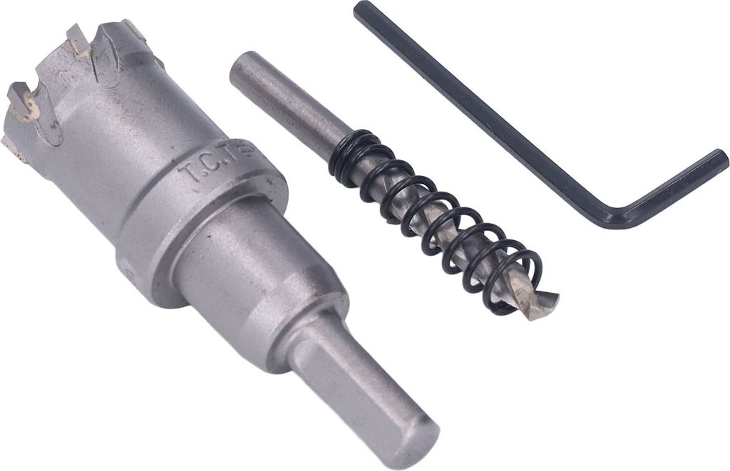Hartmetall-Lochsägebohrer TCT Dickmetall Zähne Lochschneider Kit mit Sechskantschlüssel Coring Drill25mm / 1in