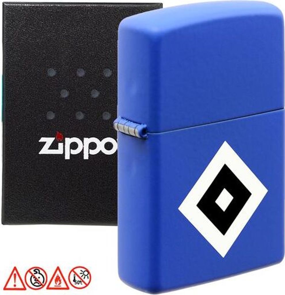 Zippo Feuerzeug Hamburger SV sky mit Logo HSV Raute Produktbild 