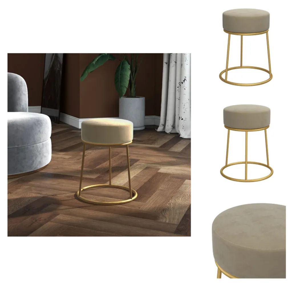 vidaXL Tabouret rond gris foncé en velours élégant pour votre intérieur
