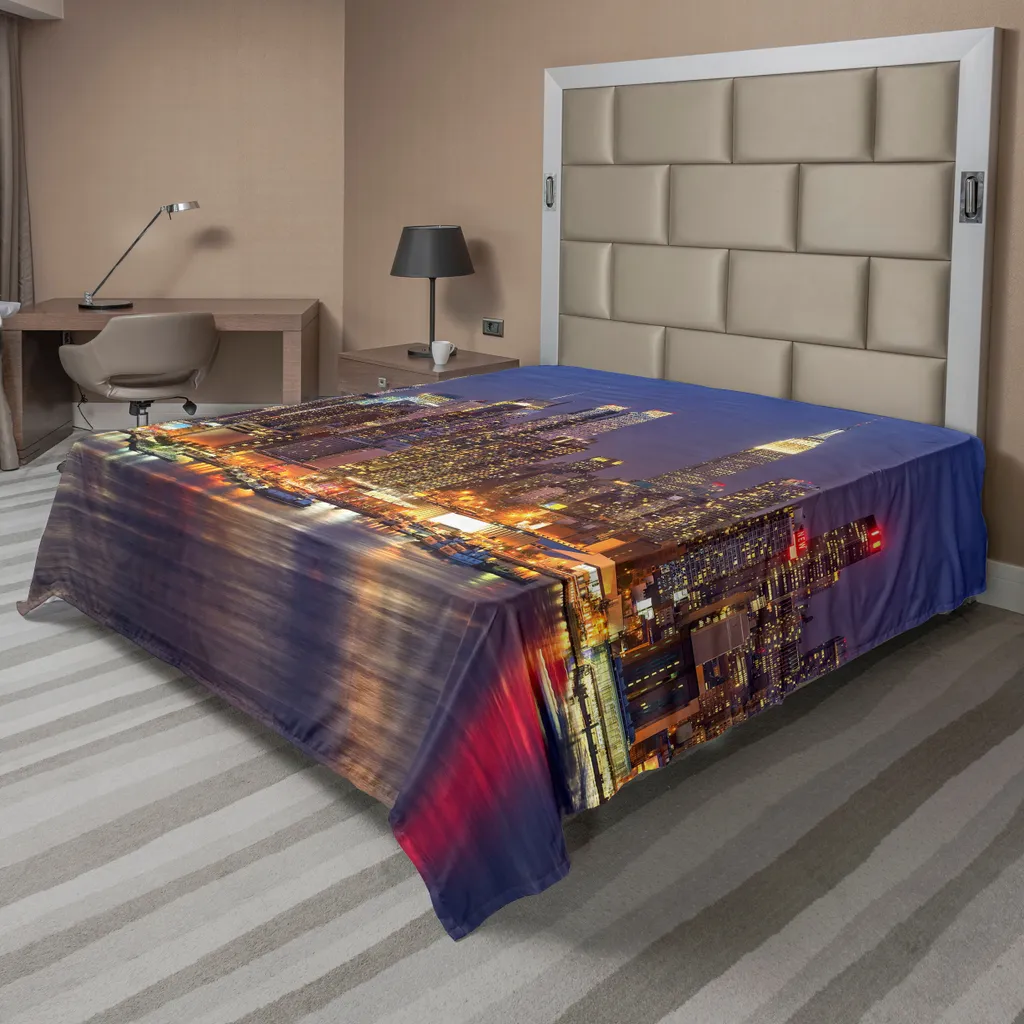 Drap de lit Décoratif Urban Life pour Ambiance Moderne Chambre 244x205