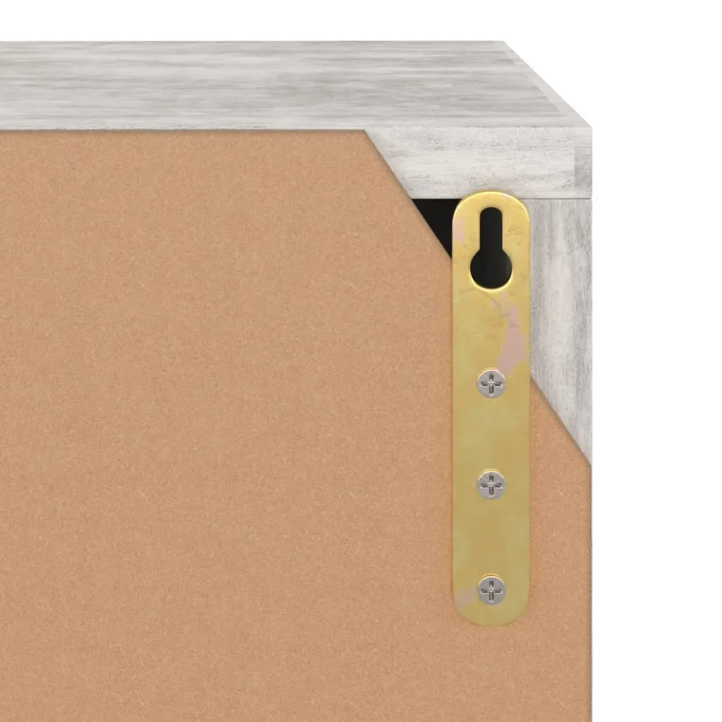 Meuble TV en Bois Composite Gris, Support Multimédia Robuste et Compact - 10