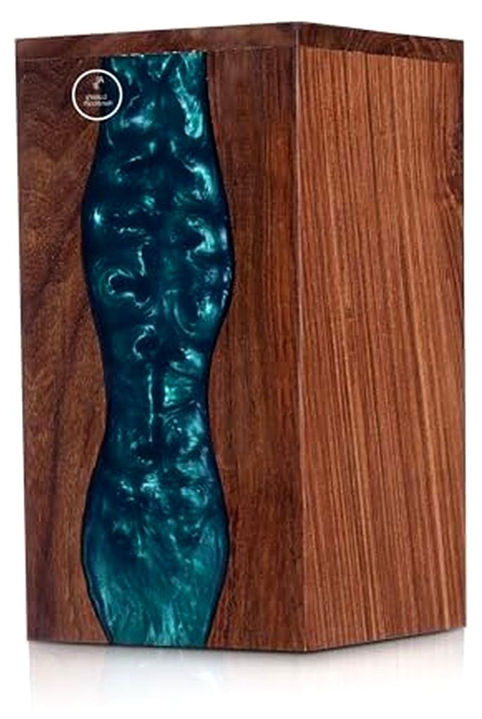 Handgefertigte Epoxid- und Holzmischung, Urne für menschliche Asche, Erwachsenengröße, dekorierbar, Sammlerstück, ideal als Geschenk, 550 ml