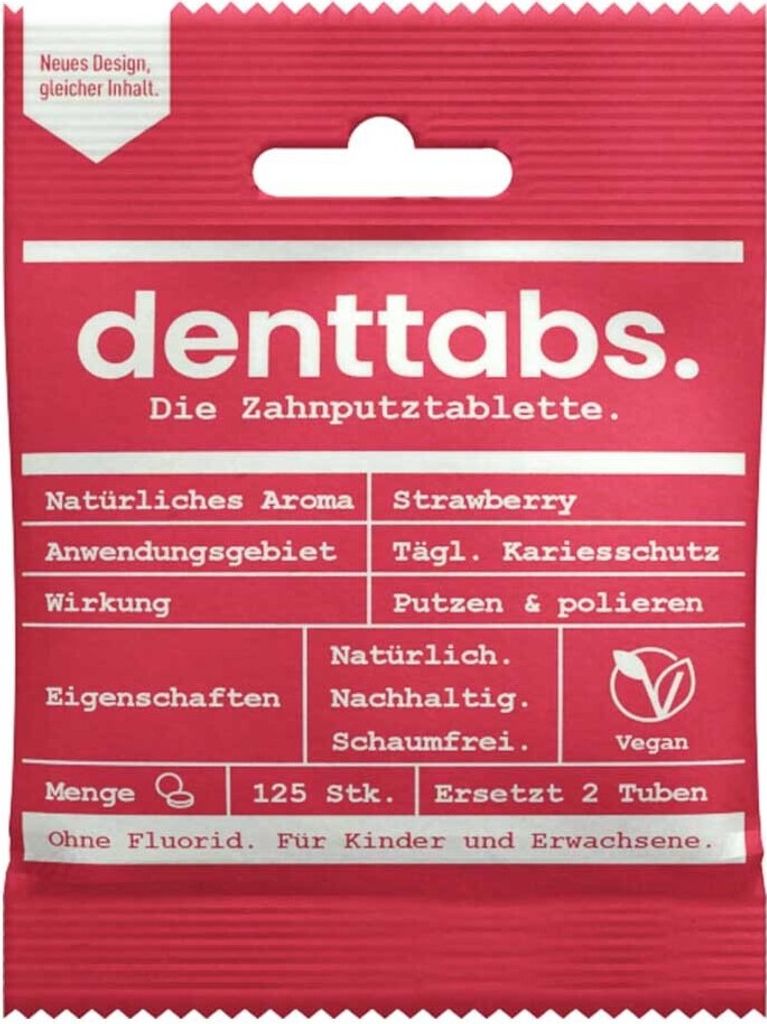 Pastiglie per spazzolino da denti - Fragola senza fluoro Immagine del prodotto 