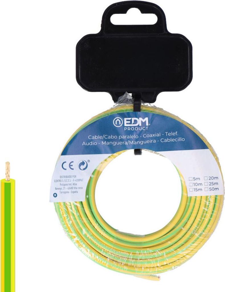 H07z1-k Kabel 6 mm² Bicolore 20 m