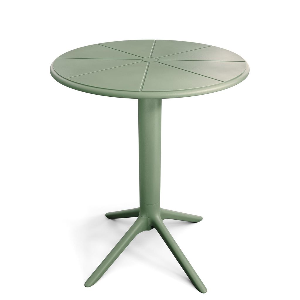 di volio Gartentisch DEGO - runder Outdoor Tisch für Balkon & Terrasse, Ø60 cm, wetterfest - grün