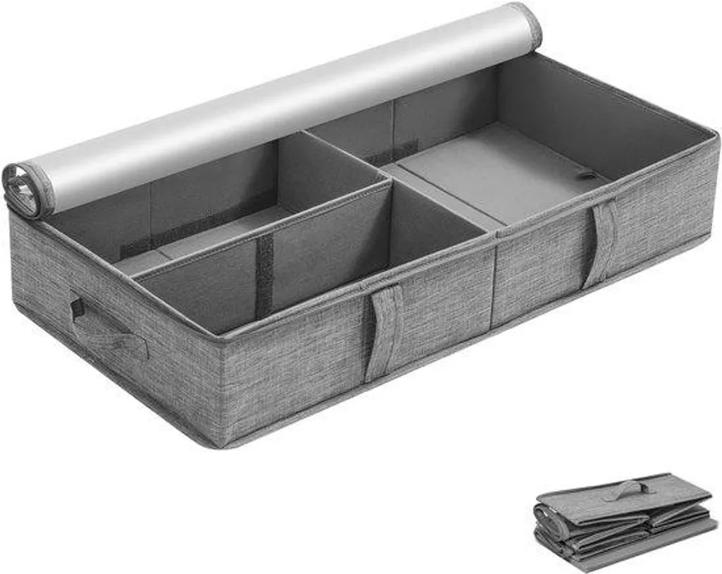 Boîte de rangement souple 50L compartimentée pour linge et chaussures