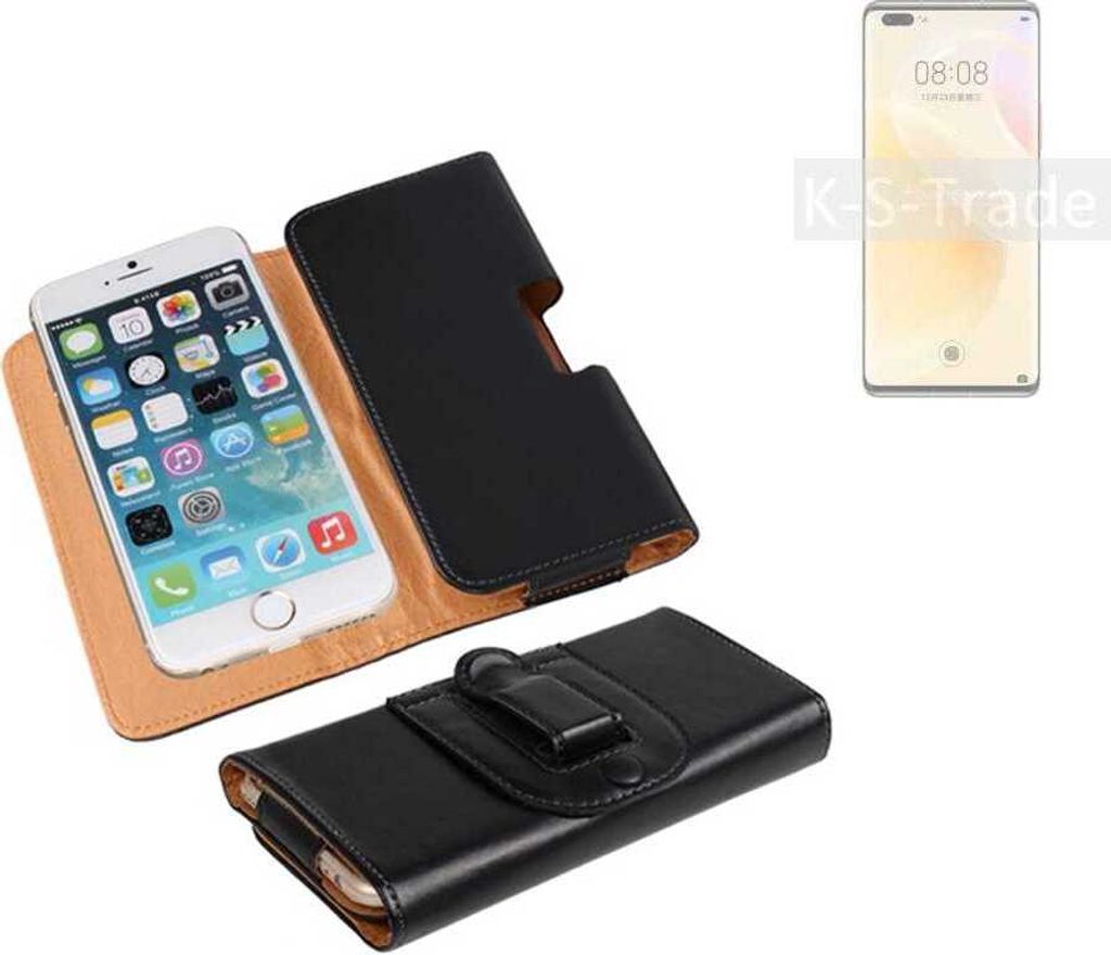 K-S-Trade Schützhülle Handyhülle kompatibel mit Huawei nova 8 Pro 4G Holster Gürtel Tasche Schutzhülle Handy-Tasche Smartphone Case Seitentasche
