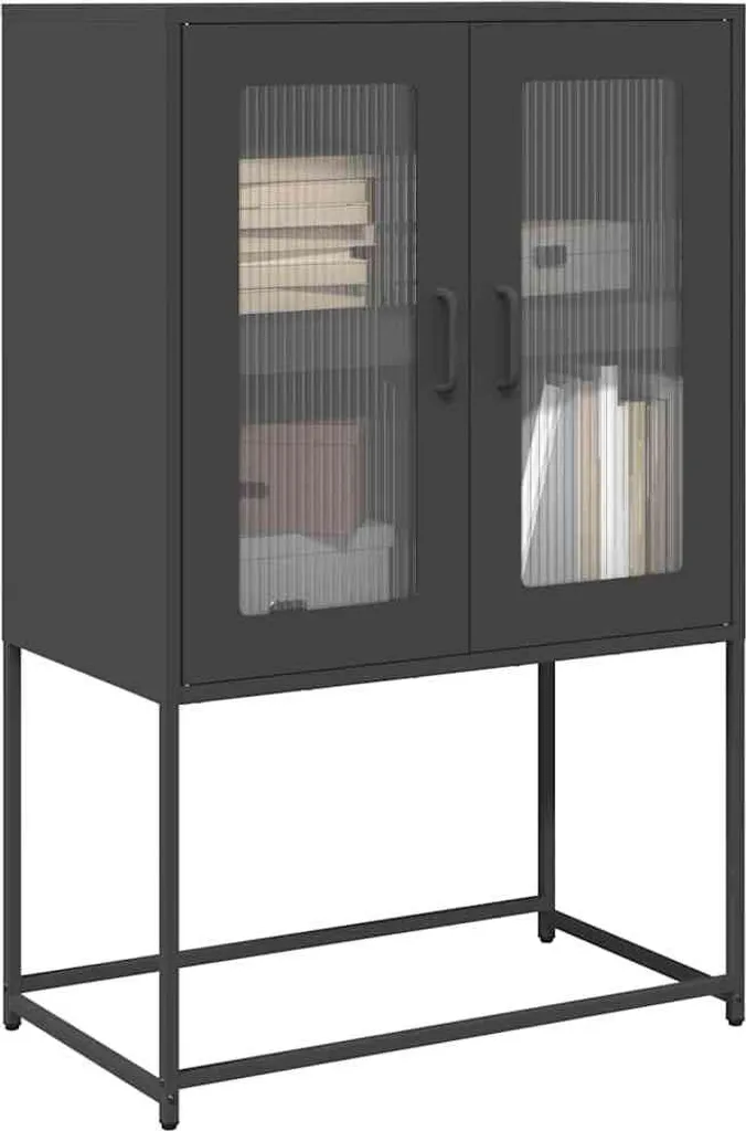 Mobile Ufficio Acciaio Nero 68x39x107 cm Maison Exclusive | Archiviazione
