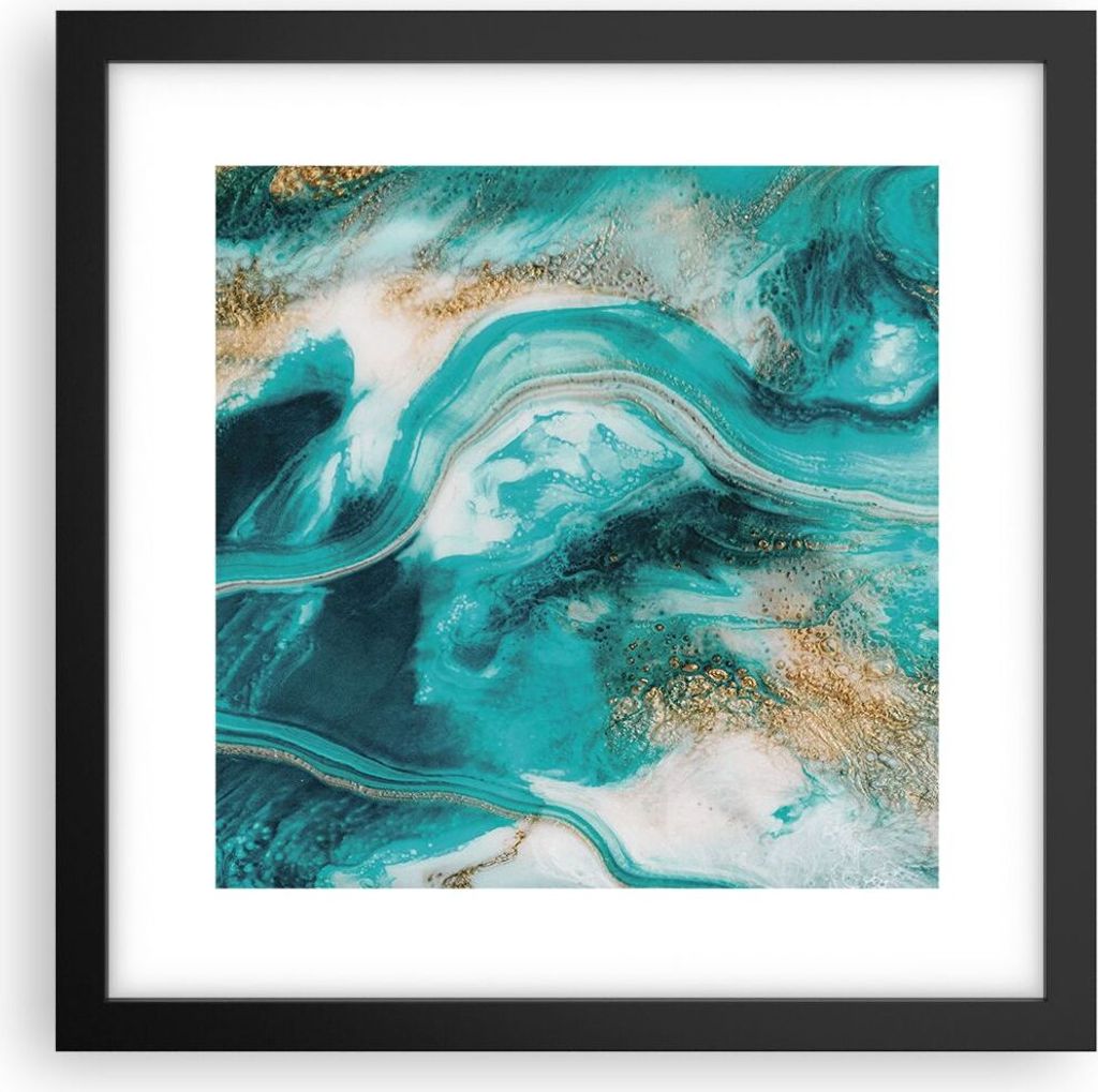 Gerahmtes Poster - Schwarzer Rahmen - Wasser Meer Ozean - 30x30 cm - Wand Bild - Wanddeko - Wandbilder - Kunstposter - Wandposter - Bilderrahmen - ...
