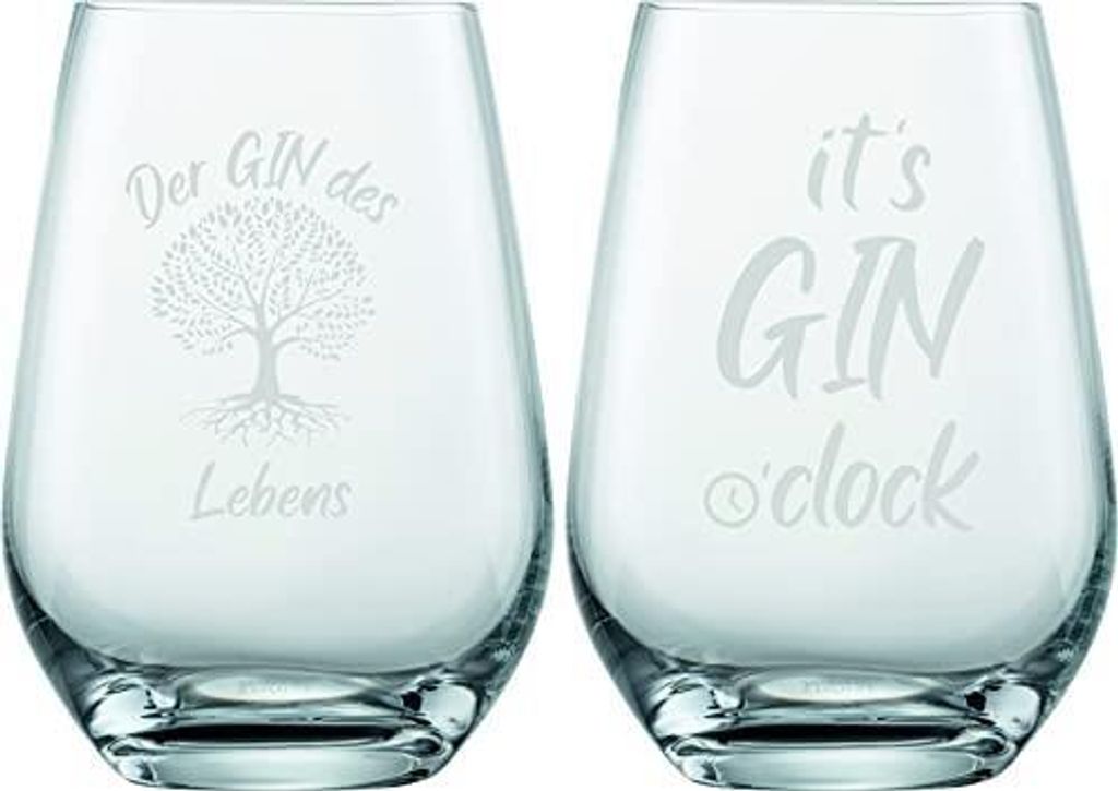 EKM Living Schott Zwiesel 2er Set Ginglas 548ml mit Gravur Produktbild 