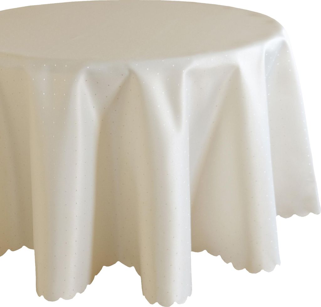 Tischdecke Ø 150 cm in Cremeweiß für Esstisch & Küche