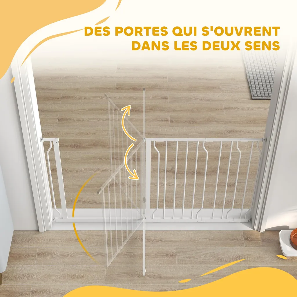 Barrière de Sécurité Extensible 75-145 cm en Acier avec Fixation Pression - 8