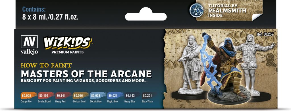 Vallejo Die Meister des Arkanen 80257 8x 8ml WizKids Premium Airbrush Farben Fantasie-Miniaturen