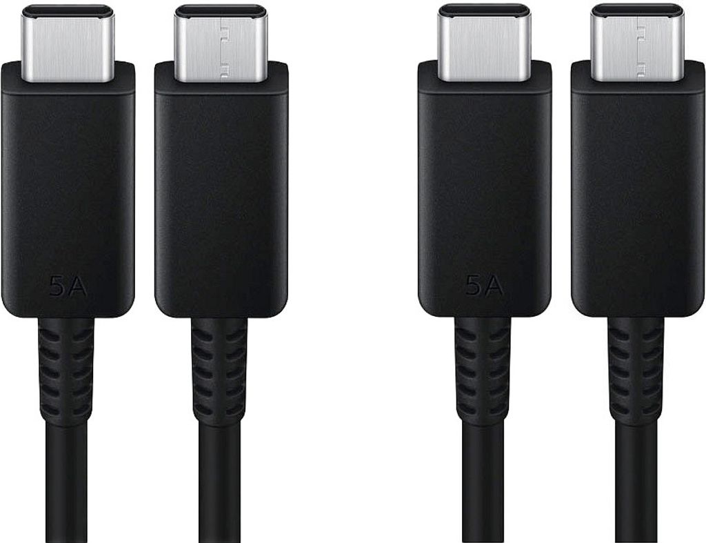 2x Schnell-Ladekabel USB-C 1m 5A schwarz für Huawei Mate X3 XS 2 50 Pro 40 Pro XS beidseitig USB Typ C Anschluss