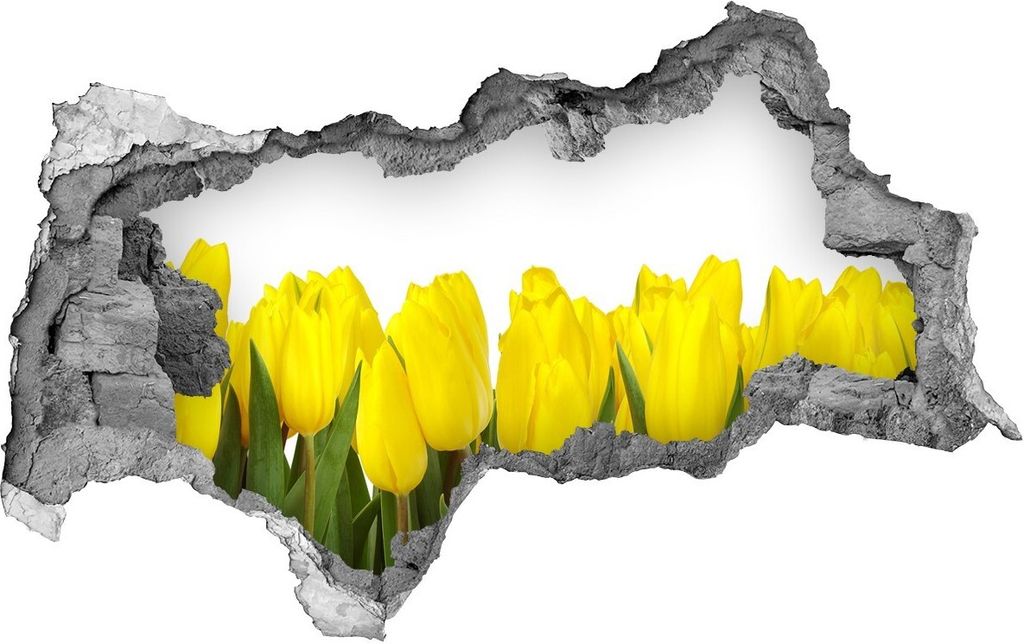 Selbstklebender Loch-3D-Aufkleber 95x73 cm gelbe Tulpen