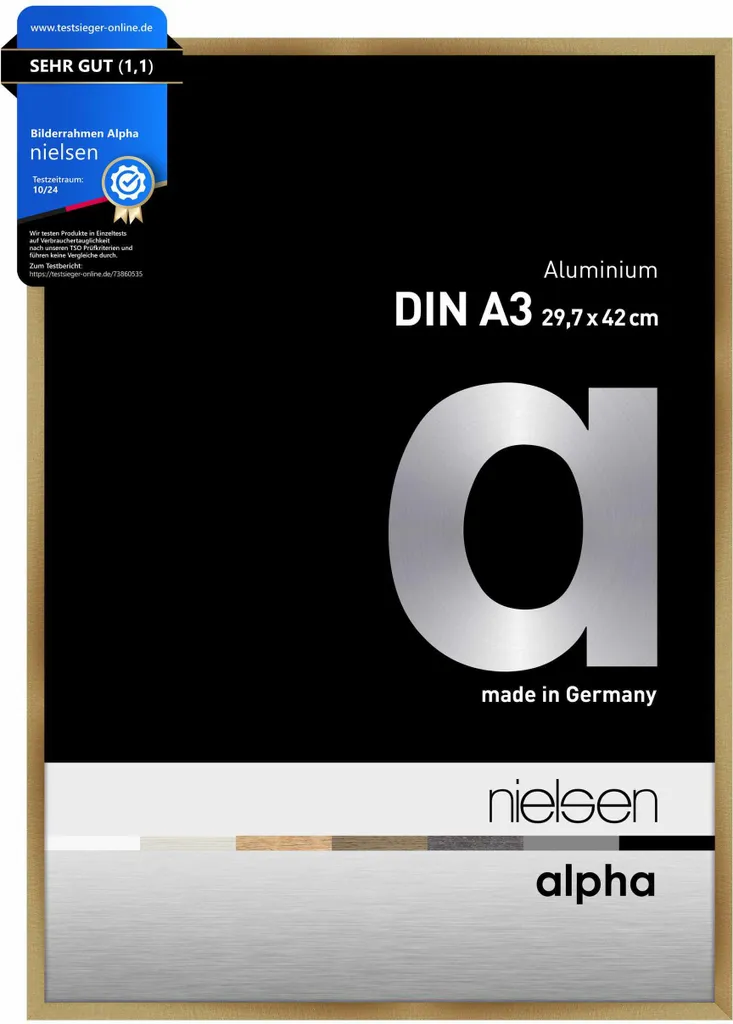 Nielsen Alpha Cornice A3 Alluminio Ambra | Design Minimalista Premium
