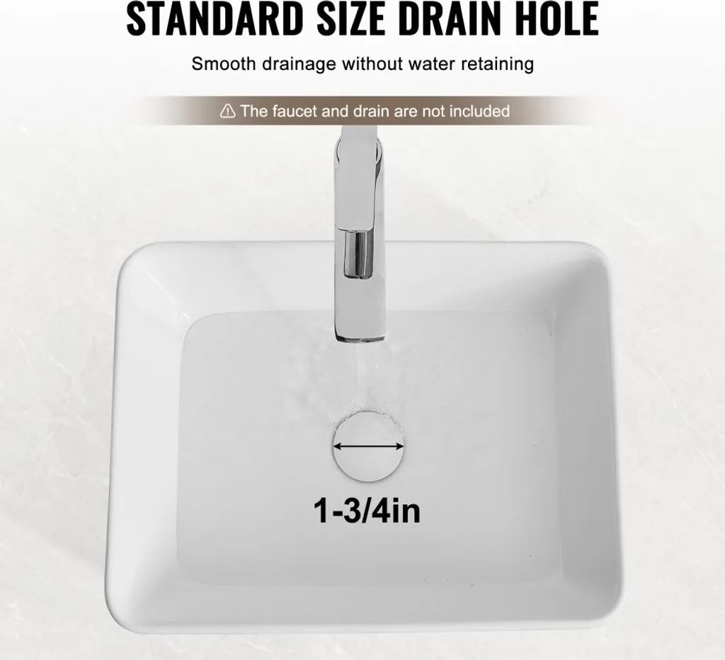 Vasque à poser en céramique blanche - Lavabo design rectangulaire 48cm