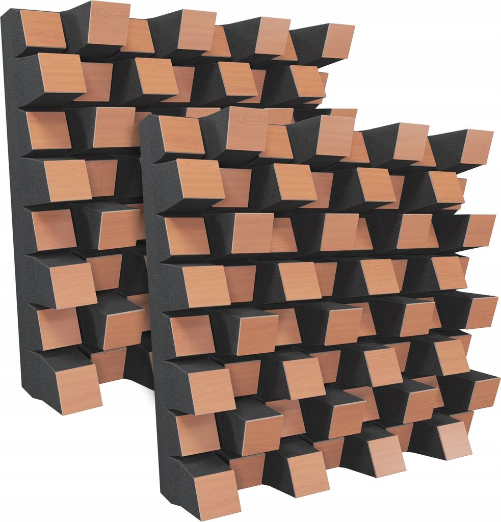 Two acoustic diffusers are shown against a white background.