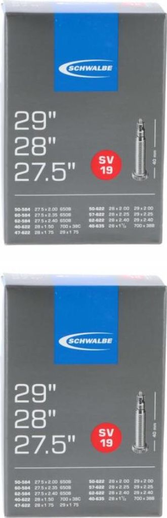 Chambre à air Schwalbe SV19 (2 pièces) pour vélos Image du produit 