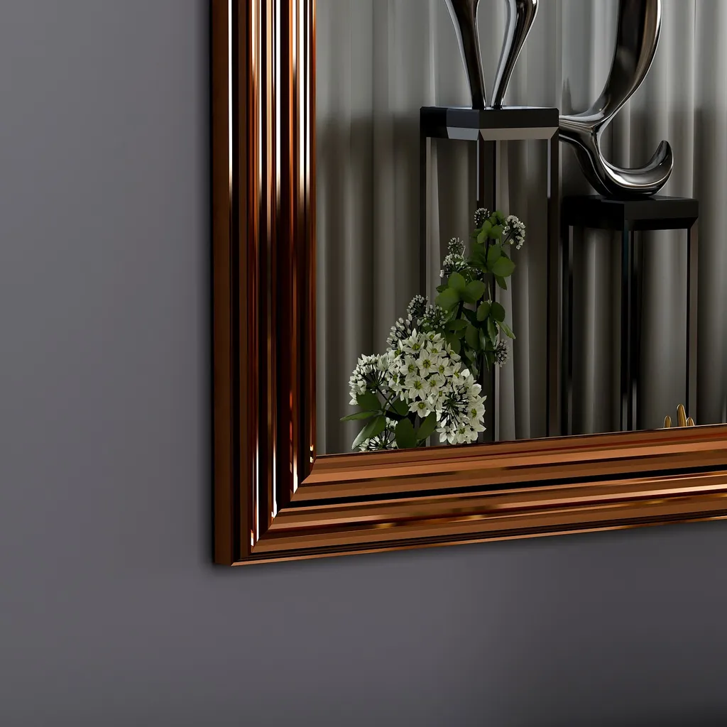 Miroirs de Décoration Bronze Otto - Design Carré 40x40 cm - Trio Chic - 4