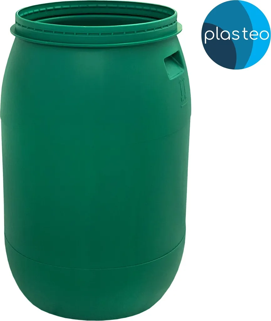 Plasteo® Tonneau à col large 220L avec couvercle coiffant robuste - 4