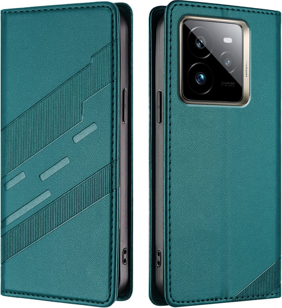 Hülle für Realme GT 7 Pro, Kunstleder Brieftaschen Handyhülle mit Kartenfach und Standfunktion Grün