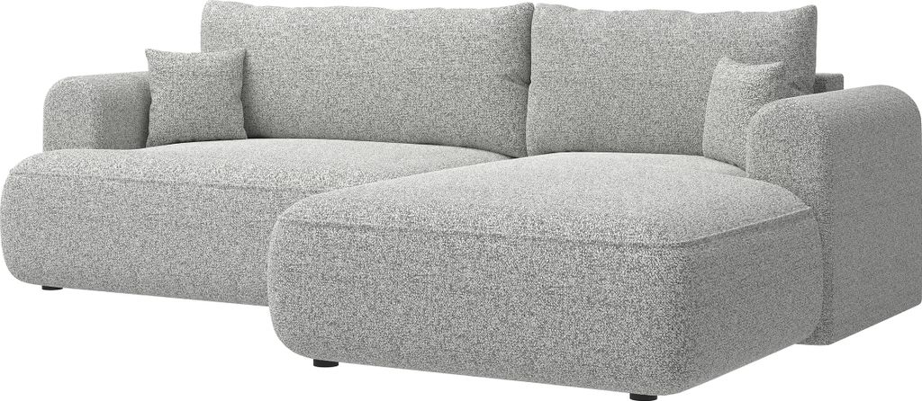 Selsey Ovo - Ecksofa in L-Form mit Schlaffunktion, hellgrau, rechtsseitig