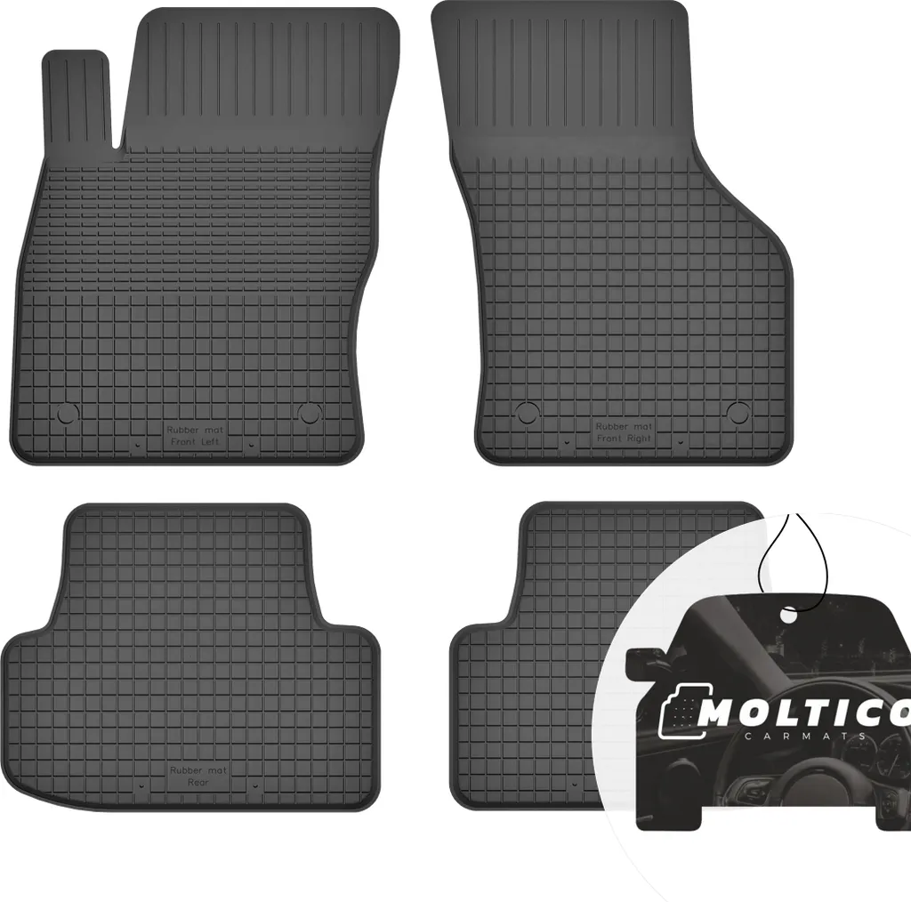 Tappetini in gomma con bordo Tappetini per auto Tappetini in gomma per auto Set di 4 pezzi su misura - adatto per Audi Q2 dal 2016