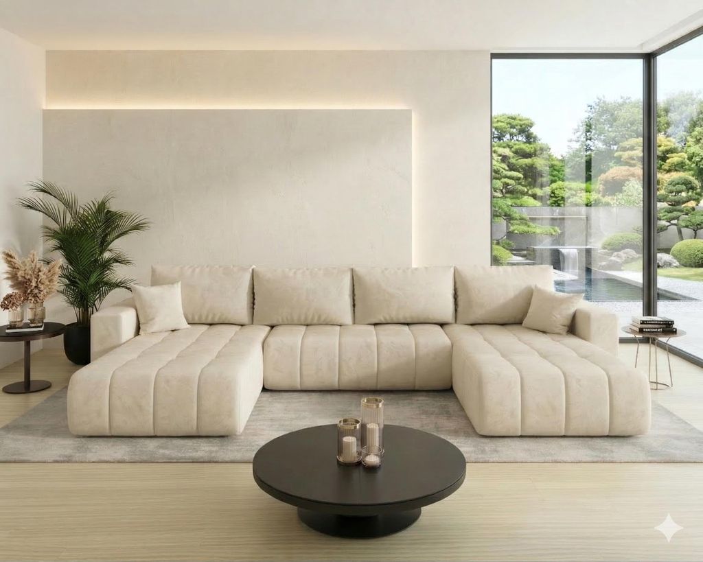 CORNERO Ecksofa LARA U-Form PREMIUM mit Schlaffunktion und Produktbild 