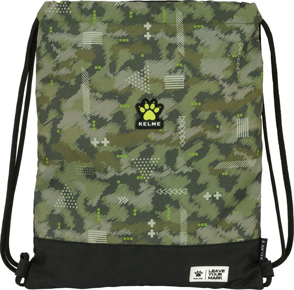 Kelme Travel Backpack Drawstring Bag Schwarz Grün 35 x 40 x 1 cm