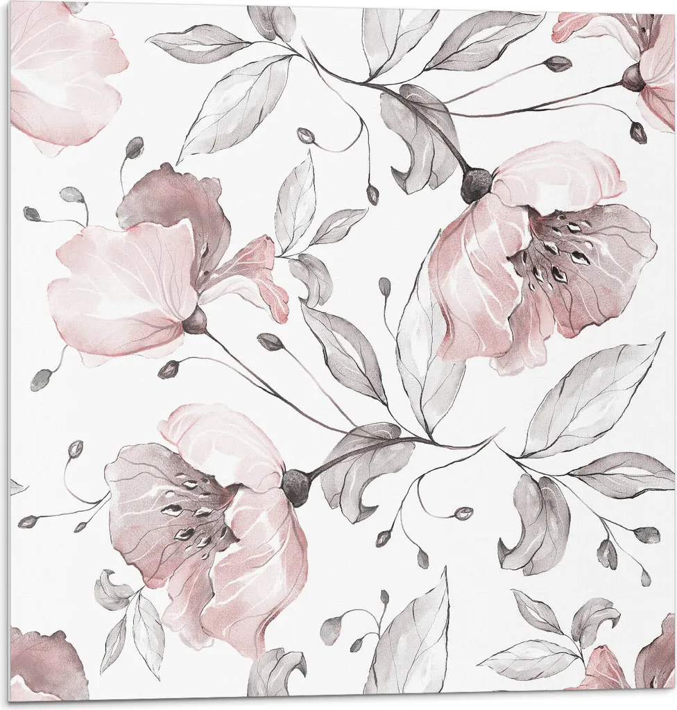 Pannello Parete Autoadesivo PVC - Piastrelle Vinile Floreali 20x20cm