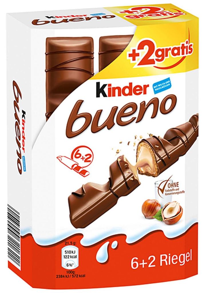 kinder bueno 6er + 2 gratis Produktbild 