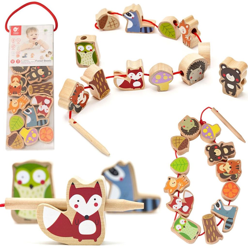 Blocs d'enfilage en bois Classic World « Animaux de la Image du produit 