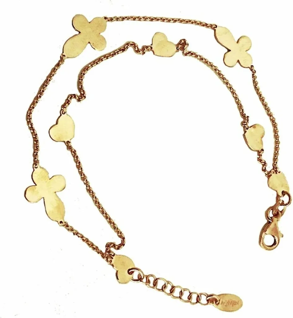 AMEN Mod. CROCI CUORI - Il Gioiello della Protezione in Argento 925