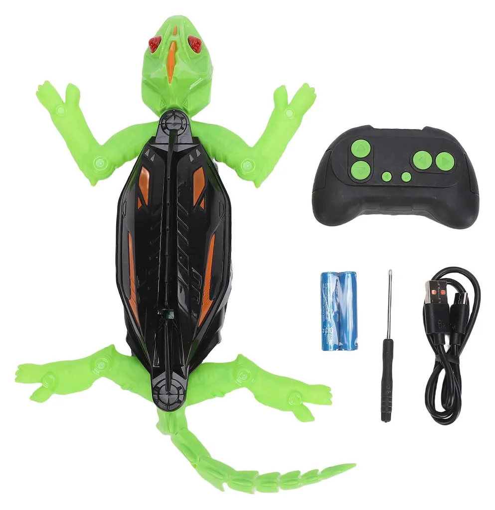 Lézard RC Wall Crawler Vert avec Lumières LED et Télécommande 2,4 G