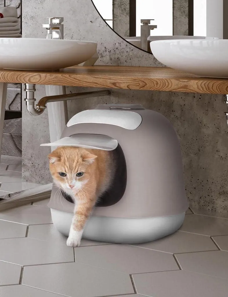 Bac à litière pour chat d'appartement - Intérieur propre et design fermé