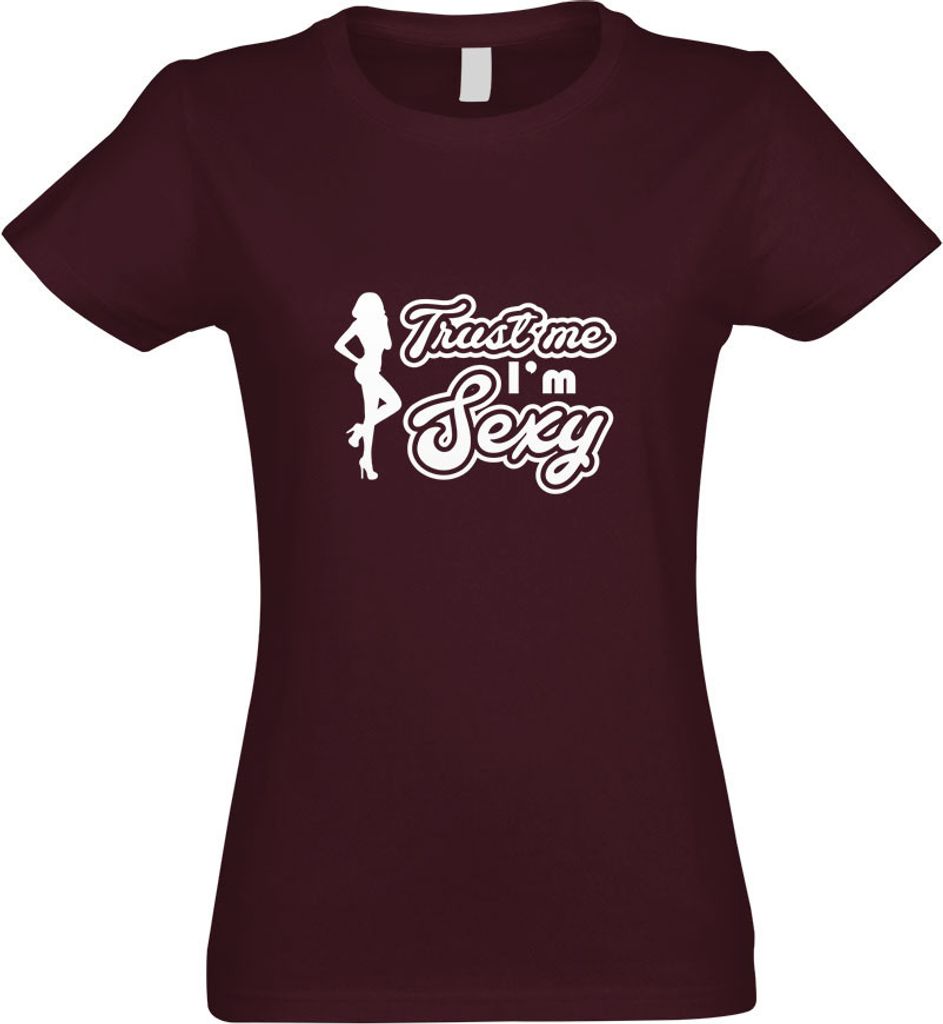 Kiwistar - T-Shirt tailliert - Damen - Burgund - Trust me, im y Gogo Girl - mit Motiv Bedruckt - Funshirt Design - Sport - Freizeit - Damen - L