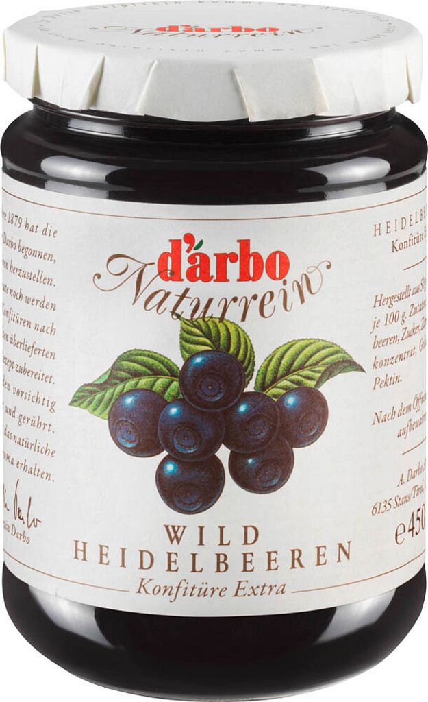 Darbo Wildheidelbeer Konfitüre Extra Naturrein Produktbild 