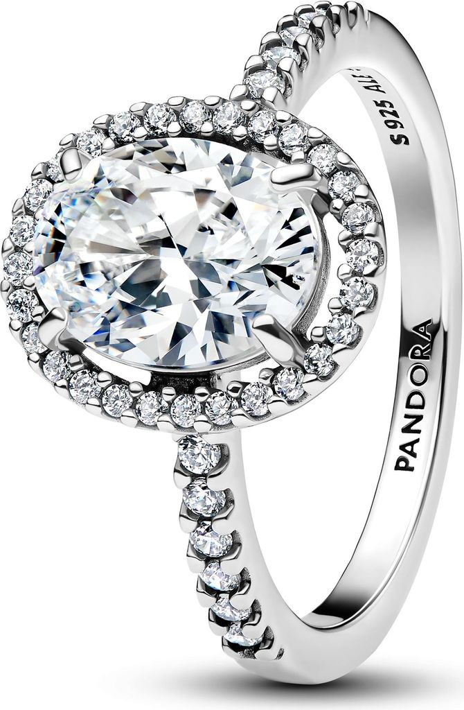 PANDORA Haloring für Damen mit Zirkonia aus Sterlingsilber